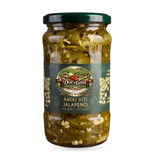 ARDEI IUȚI JALAPENO MURAȚI, FELIAȚI 350g COMANDA MINIMA 6 bucati din gama DOR SI GUST!