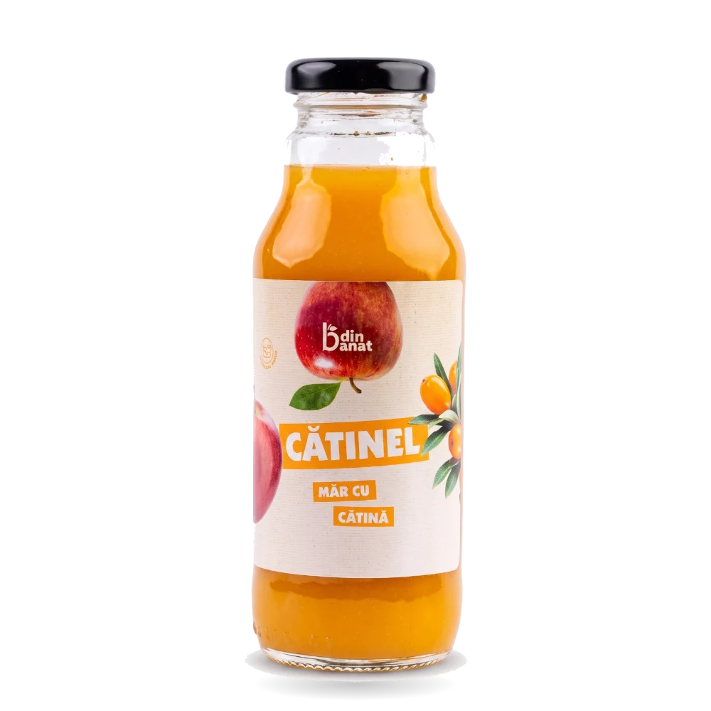 CĂTINEL %NATURAL -suc de mere cu cătină 300ml COMANDA MINIMA 6 bucati!